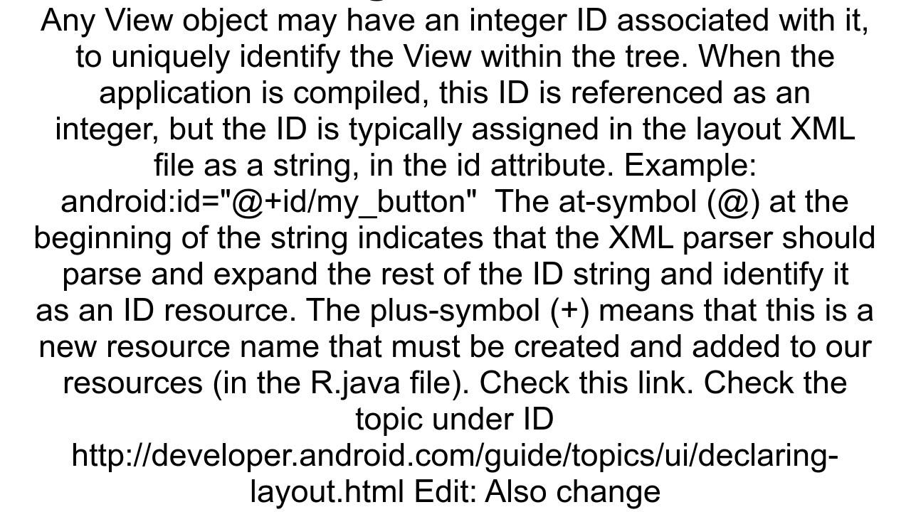 Android Studio 39s xml file id not work