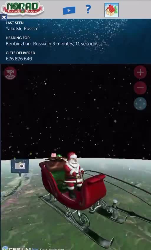 NORAD is running - you can zoom in on Santa with your kiddos