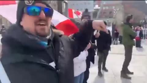 Canadian Officer Tickets Protester for “F*** Trudeau” Flag