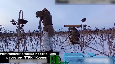 Kornet ATGM eats another Ukrainian tank.