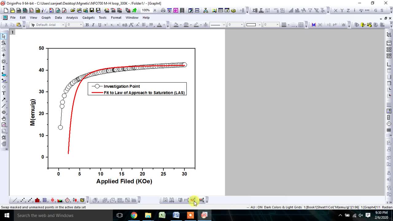 Law of approach to saturation fitting
