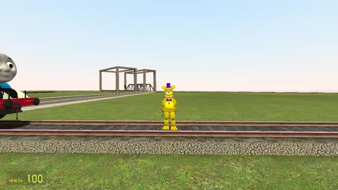 Fredbear hit by a train