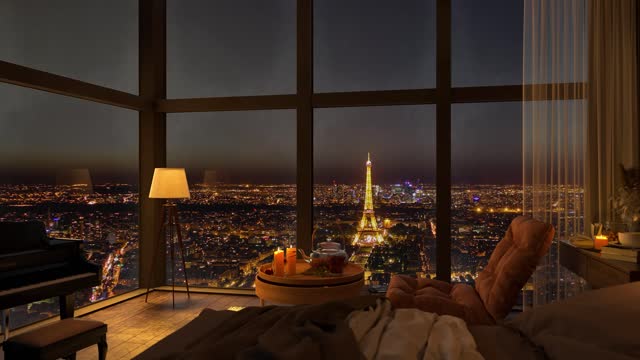 Bedroom in Paris Jazz & Piano🎷 ULTRA HD , Background Study Chill Relaxation Ambient💖