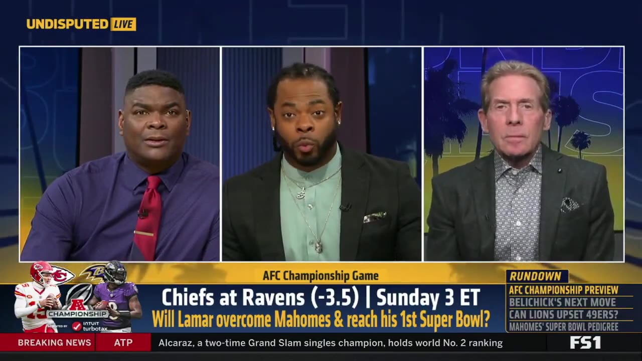 UNDISPUTED Skip Bayless reacts AFC Championship Lamar, Ravens vs Mahomes, Chiefs
