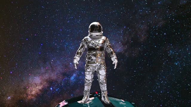 Space Astronaut Relax - Milky Way background - Free Stock video 1080 HD