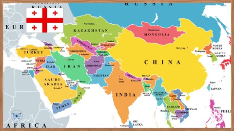 Map of Asia: Countries, National Flags, Capitals (with Photos). Learn Geography