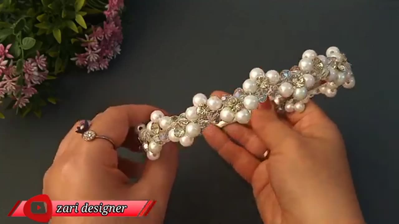 Make a pearl bridal crown in 5 minutes/beautiful and bright