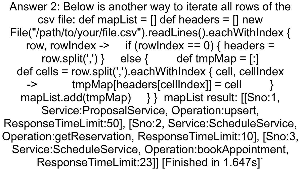 Read CSV file and put result in a map using Groovy without using any external libraries