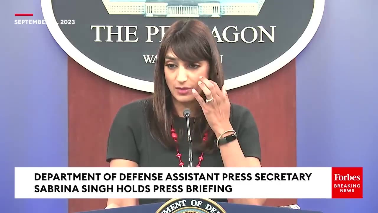 Department of defense assistant press secretary Sabrina Singh holds press briefing