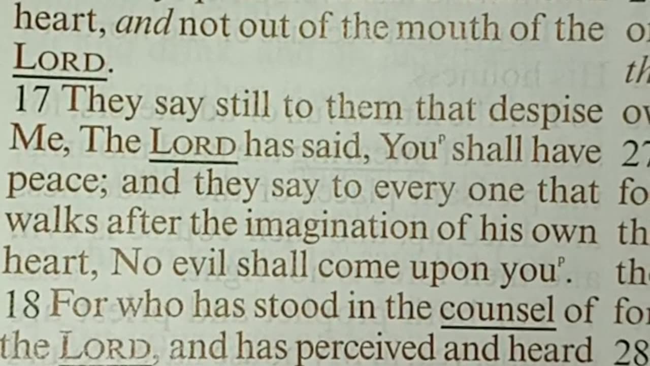 Thus saith the Lord, and prophecy cometh. Hear this all nations. Jeremiah 23.. Part 6