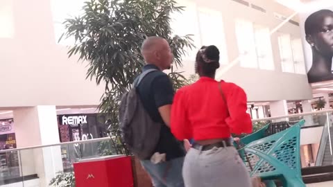 MAN THONG PRANK ON THE ESCALATOR