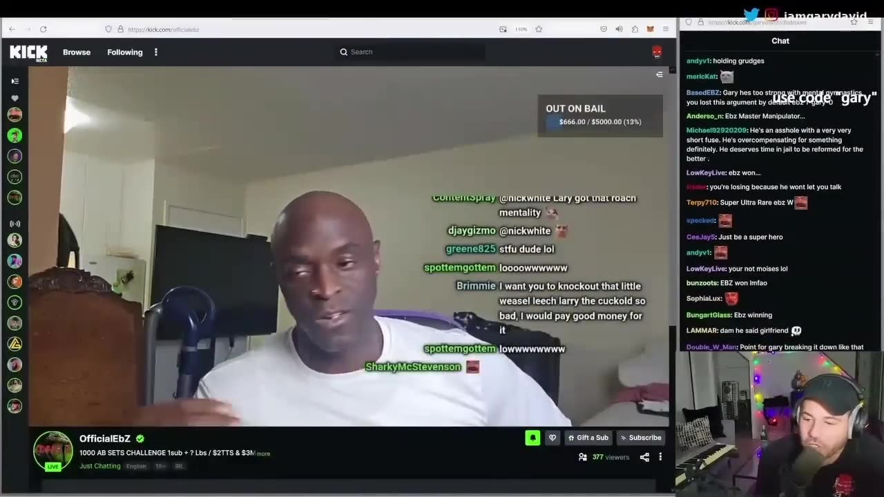 GARY DEBATES EBZ THE DRAMA CONTINUES + JOEL FALLS OFF BIKE+SUS CHICKEN DISASTER! #kickstreaming #cx