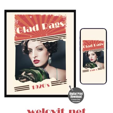 1920s GLAD RAGS (Alice) Wall Art / Print and Phone Wallpaper Instant Download ❤️