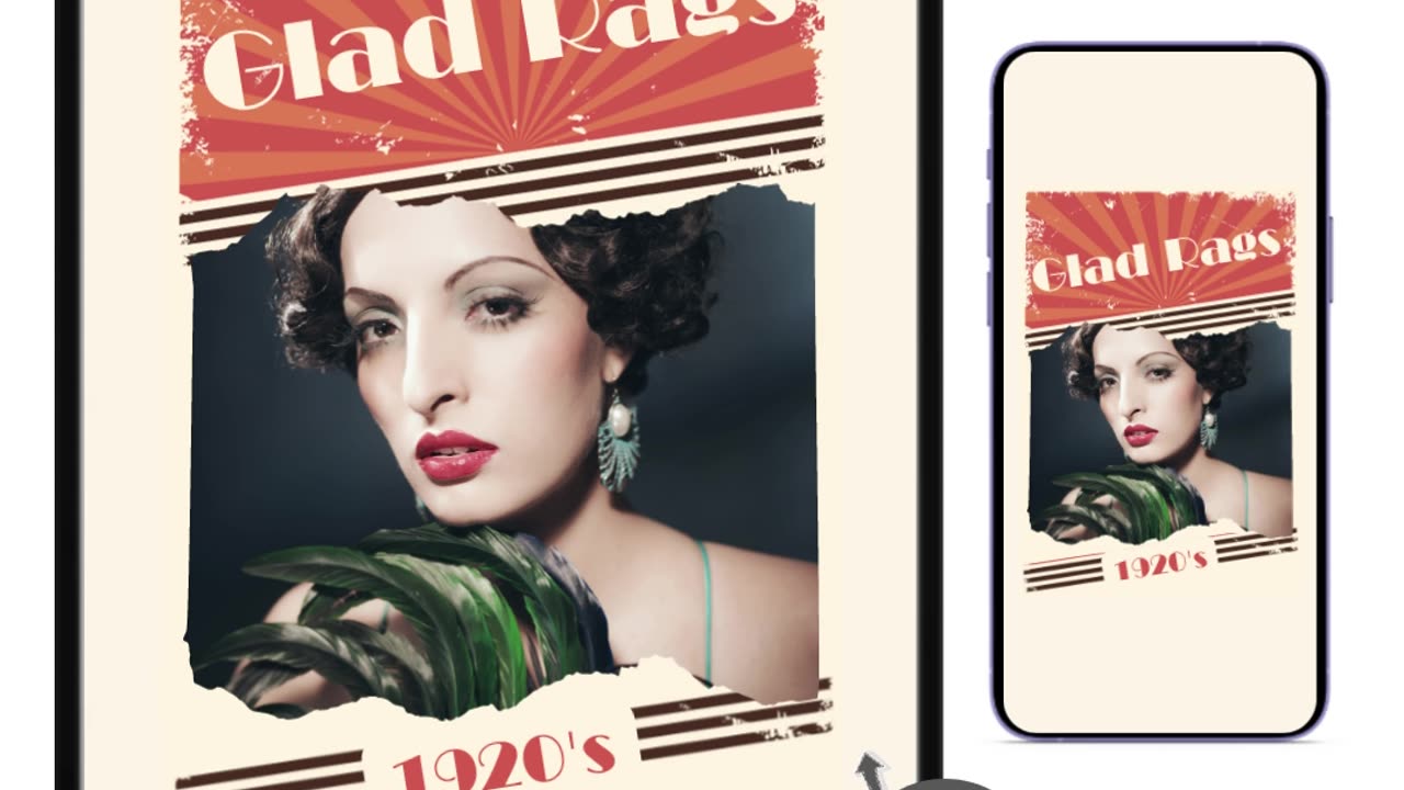 1920s GLAD RAGS (Alice) Wall Art / Print and Phone Wallpaper Instant Download ❤️