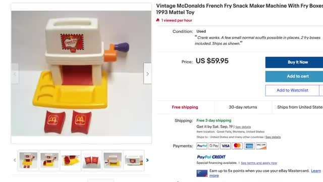 309_Vintage 1993 McDonalds Snack Maker MAKES REAL FOOD!!