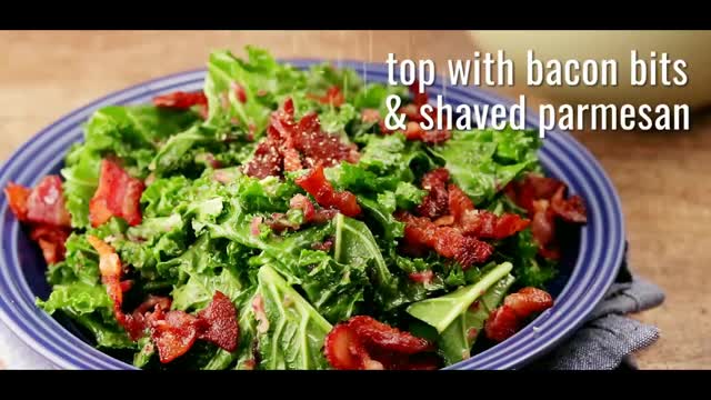 Easy Keto Meal – Warm Keto Kale Salad in Bacon Vinaigrette