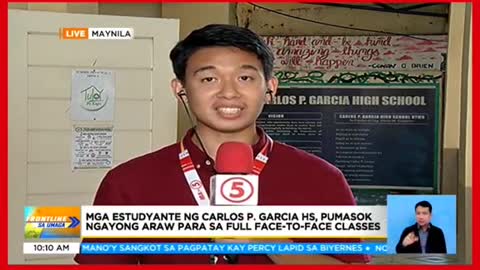 Mga estudyante ngCarlos P. Garcia HS,pumasok ngayong arawpara sa full face-to-face classes