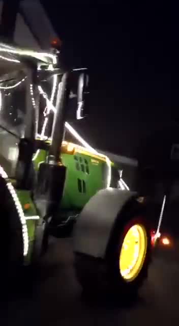 THE NETHERLANDS UPDATE Dutch farmer protests making sure they can be seen in the dark last night