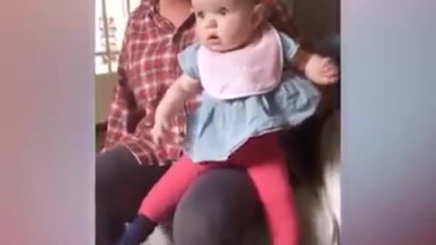 A child scared from hearing a strange sound