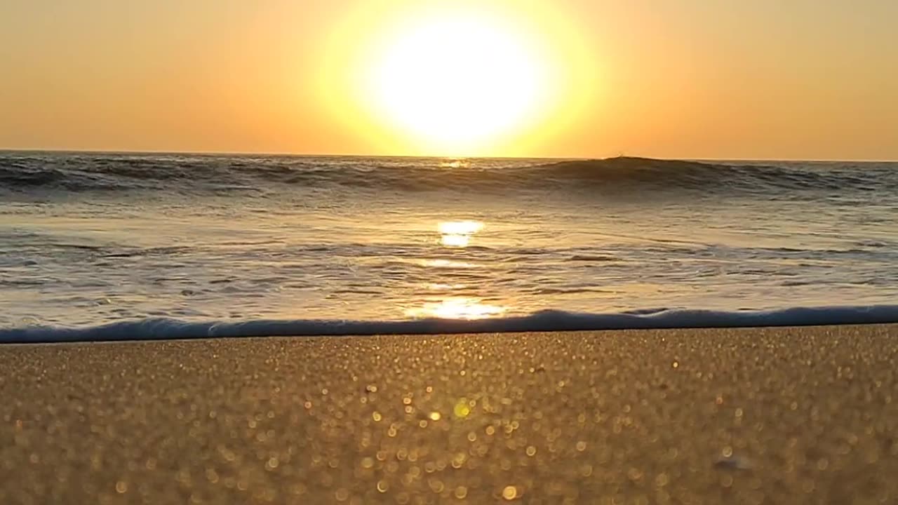 Stunning sunset on the beach,