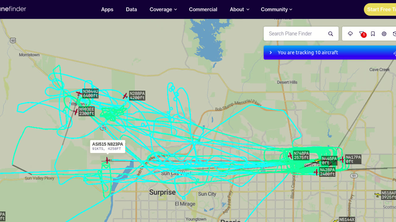 N3044U N903EE N288PA over Poor wittmann - 3pm