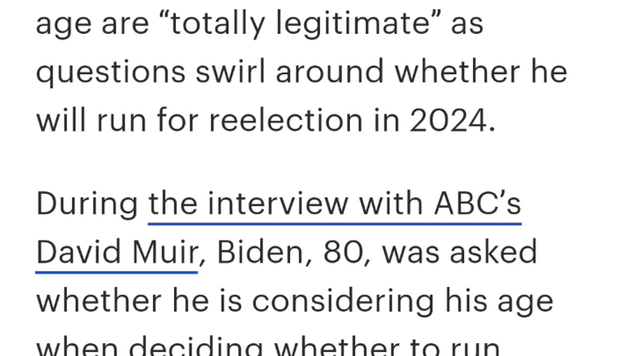 President Biden my age is a concern