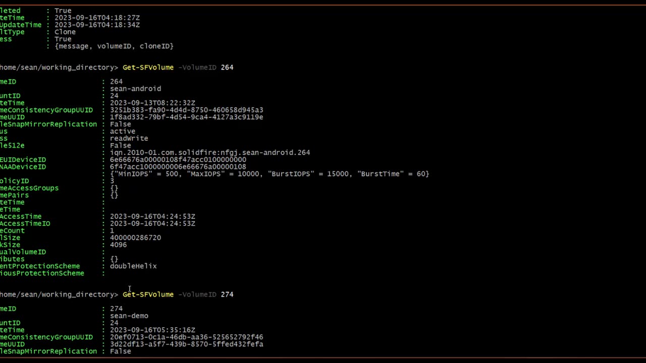 SolidFire Volume Clone Demo