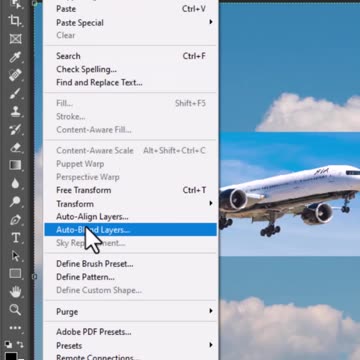 Auto blend images in Photoshop
