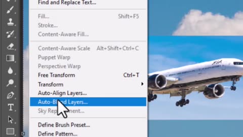 Auto blend images in Photoshop