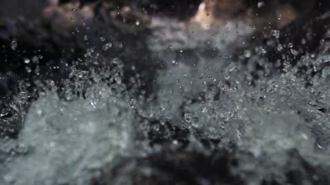 Close-up Footage Of A Waterfall Crest