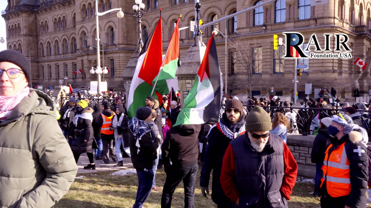 Communists and pro-Hamas demo march in Ottawa Nov 25 2023