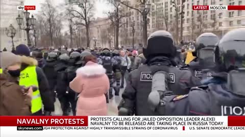 Mass protest in Moscow in support of Alexei Navalny