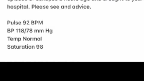 ST5.30 year old lady with fainting/collapsing
