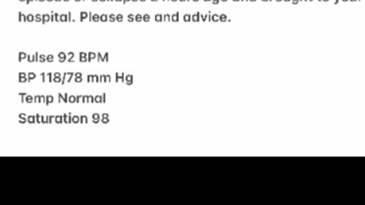 ST5.30 year old lady with fainting/collapsing