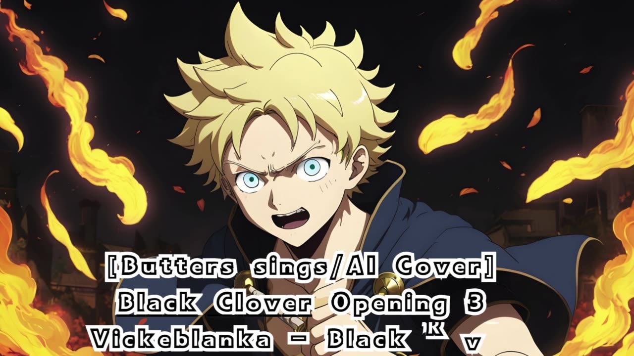 [Butters sings/AI Cover] Black Clover Opening 3 Vickeblanka - Black Rover