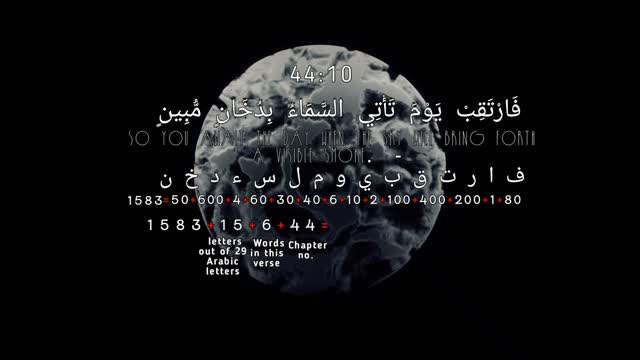 molecular mass of carbon dioxide is coded in the Holy Qur'an.