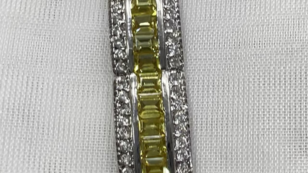 Rare Find. Cubic Zirconia CZ. Gorgeous Silver/Yellow Tone Bracelet. Party. Event