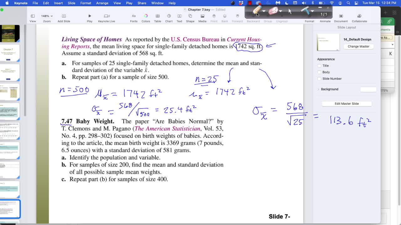 STP 226 Tu Mar 15: Distribution of Sample Means