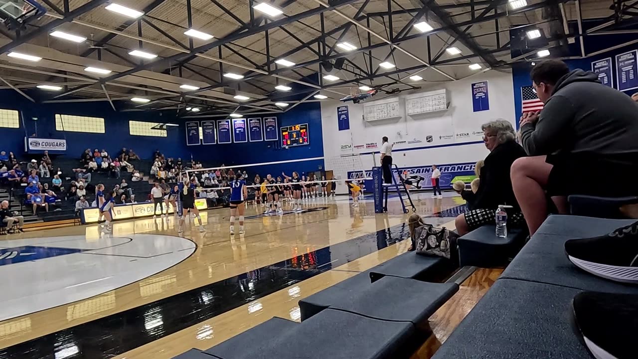 Lauren playing against Marian University