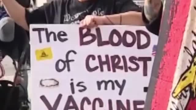 Hundreds of people protested L. A.'s vaccine mandate