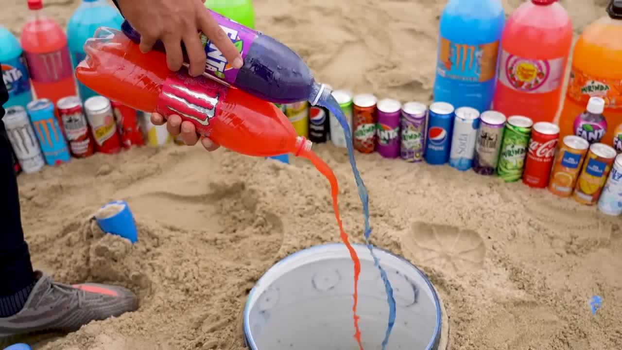 Big Underground Volcanic Eruption from Coca-Cola, Mtn Dew, Monster, Fanta, 7up, Mirinda and Mentos5