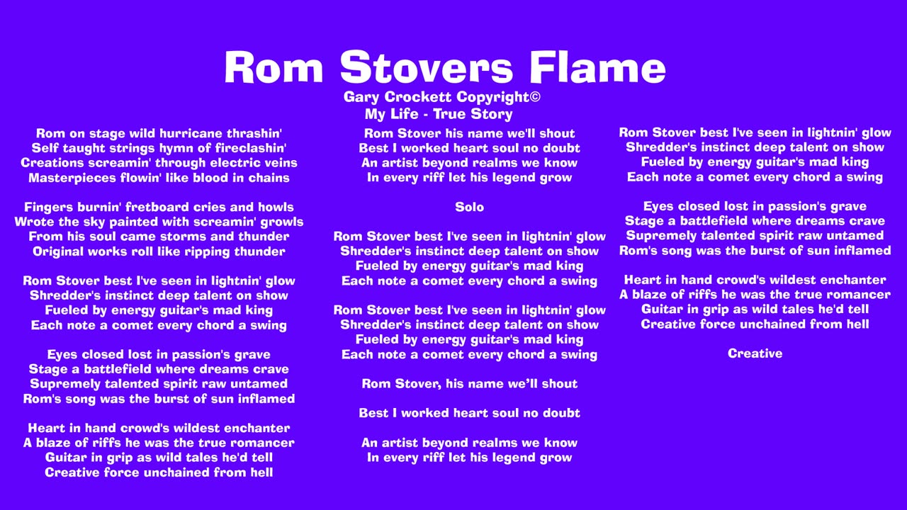 Rom Stovers Flame Song