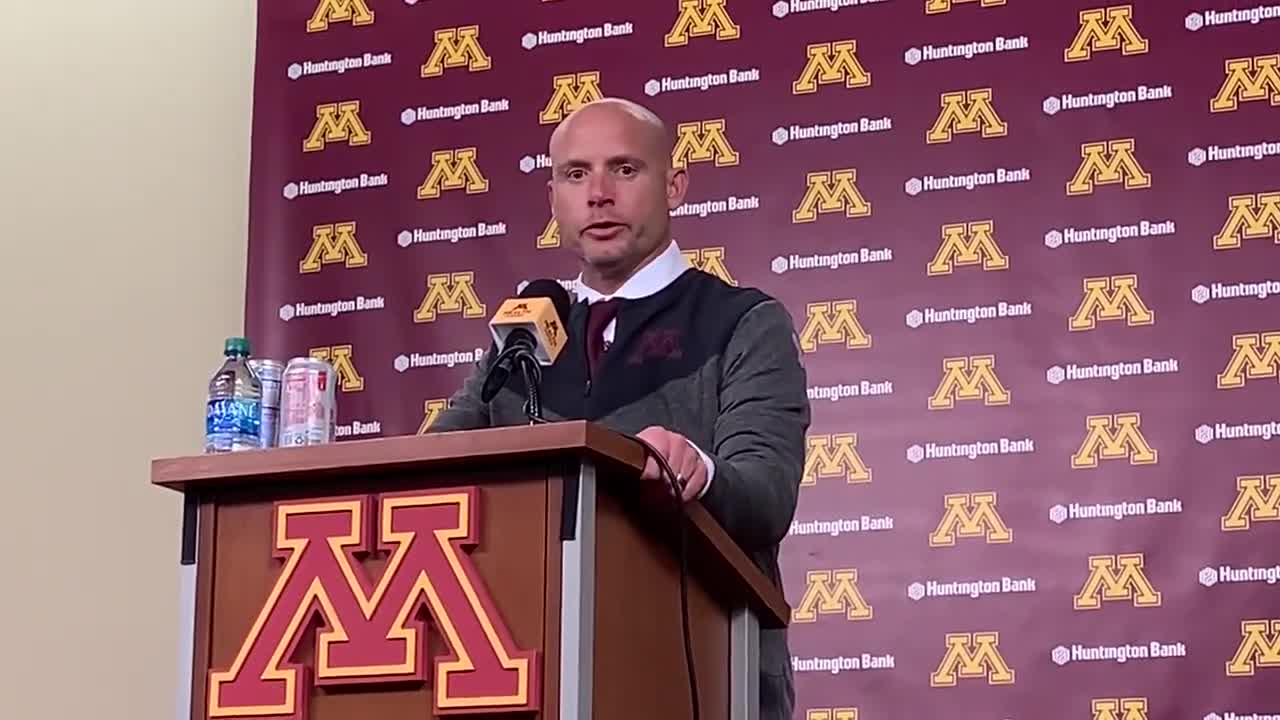 Gophers coach PJ Fleck talks after 31-0 win over Rutgers