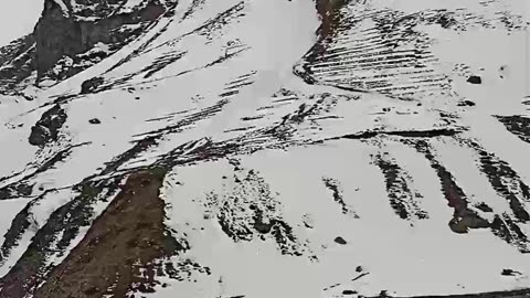 Beautiful Manali snow hills bike ride view