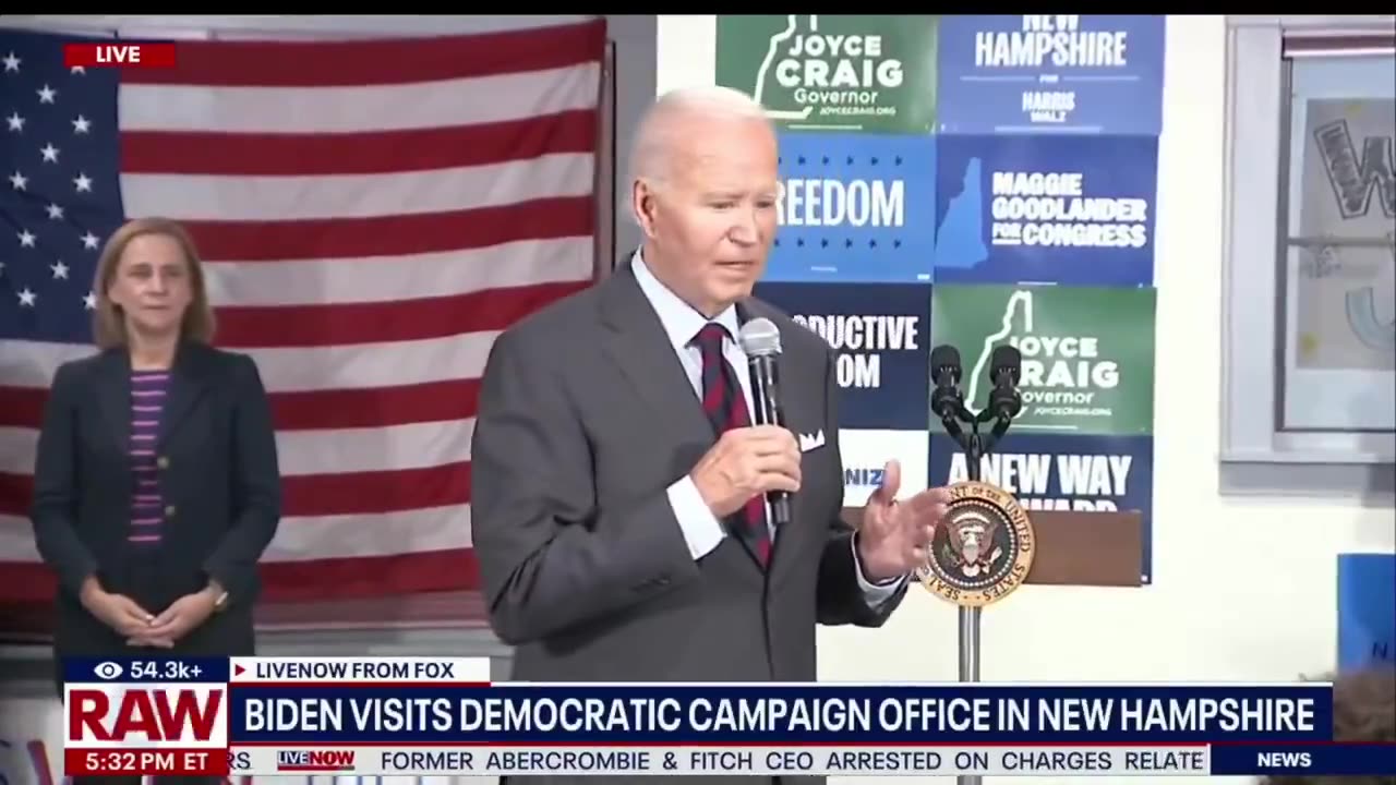 “We gotta lock him up,” Joe Biden says about Donald Trump today in New Hampshire