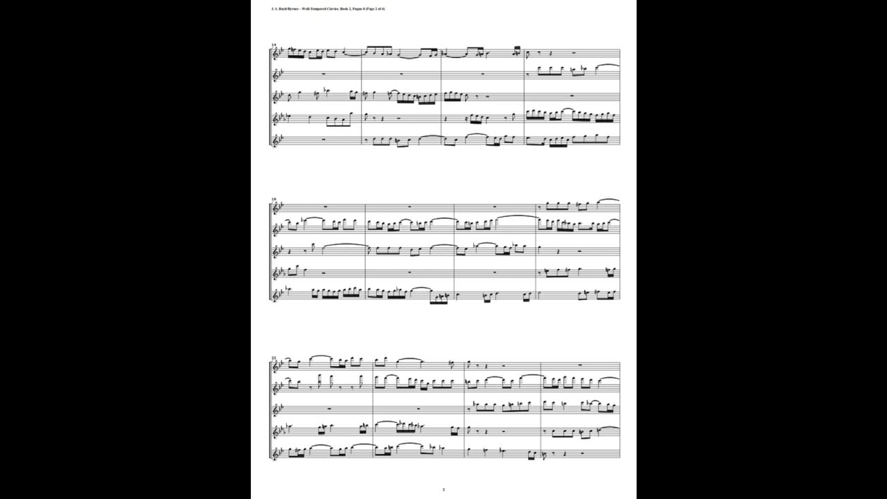 J.S. Bach - Well-Tempered Clavier: Part 2 - Fugue 08 (Flute Quintet)