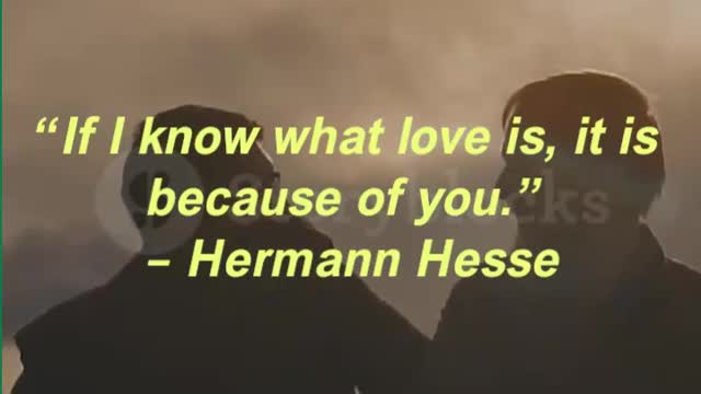 “If I know what love is, it is because of you.” – Hermann Hesse