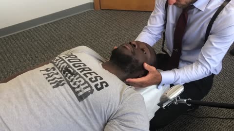 UNCRACKABLE NECK? Power Lifter Gets 1st Chiropractic Adjustment & Ring Dinger®.