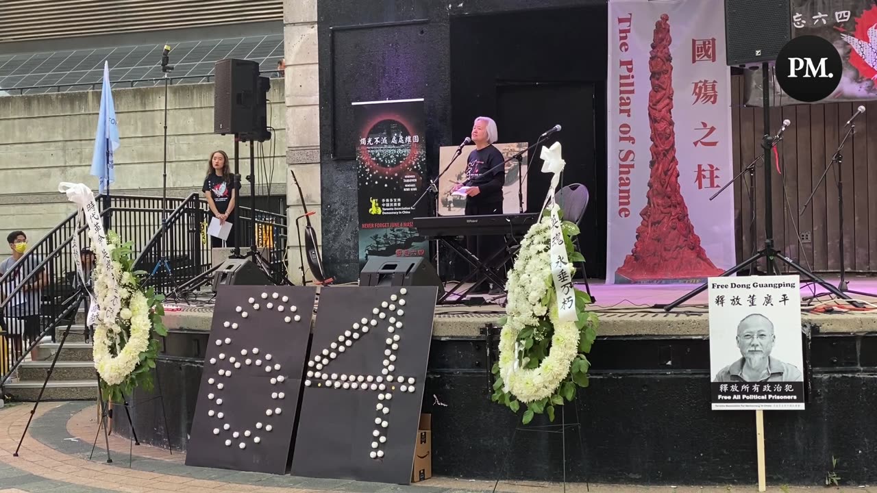 Winnie Ng gives speech at Toronto's Tiananmen Square vigil