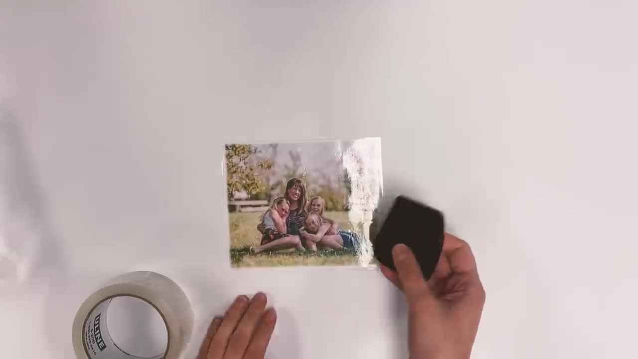 DIY photo transfer on glass using packing tape